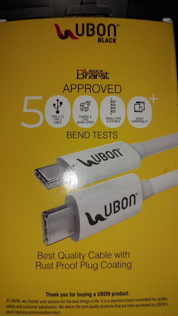 UBON Power Master WR-330 Cable (Type-C To Type-C Data Cable) - Image 2